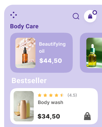 Example of a store Feed panel