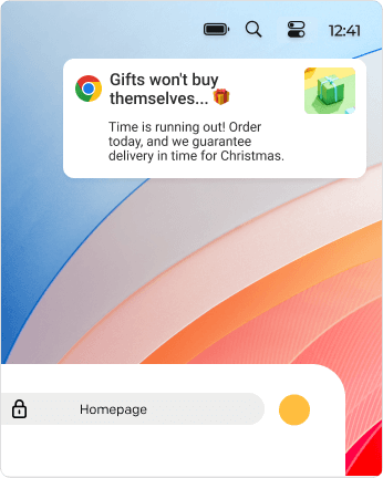 Example of a Web Push notification