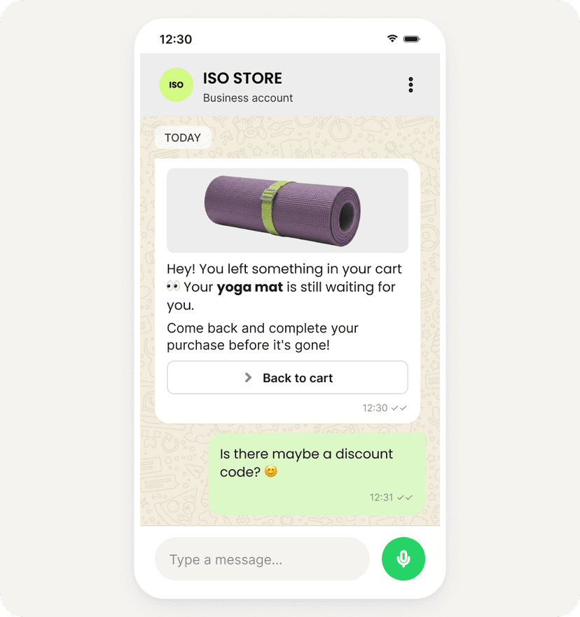 Example of a WhatsApp signup