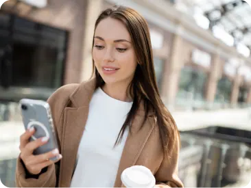 Customer using a smartphone while shopping